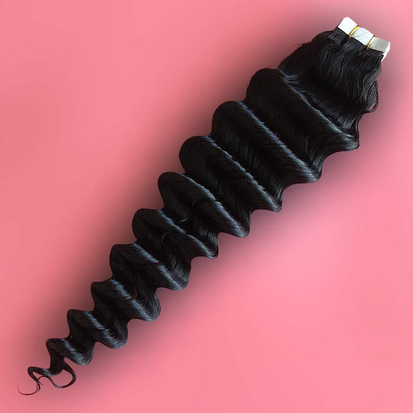 Deep Wave Tape In Human Hair Extensions (40 pc)