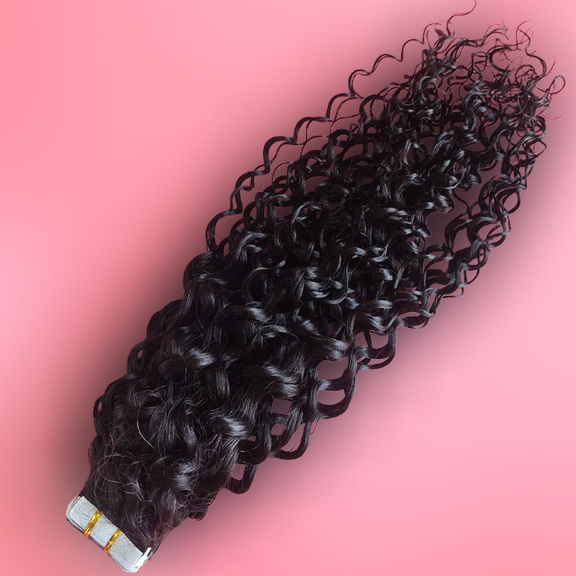 Deep Curly Tape In Human Hair Extensions (40 pc)