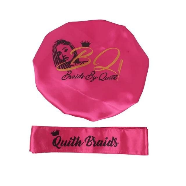 Custom Satin Hair Bonnet XL Wholesale Bulk Custom Design Your Text or Logo  Printed on Bonnets Personalized Bonnet Dreadlocks Braids